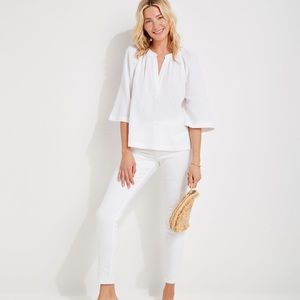 Beachy Gauzy Popover Top